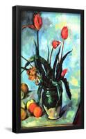 Paul Cezanne (Still Life, Vase with tulips) Art Poster Print-null-Framed Poster