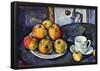 Paul Cezanne Still Life with a Bottle and Apple Cart Art Print Poster-null-Framed Poster