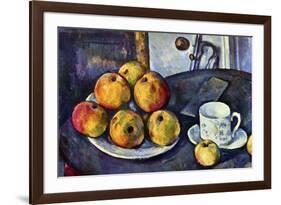 Paul Cezanne Still Life with a Bottle and Apple Cart-null-Framed Art Print