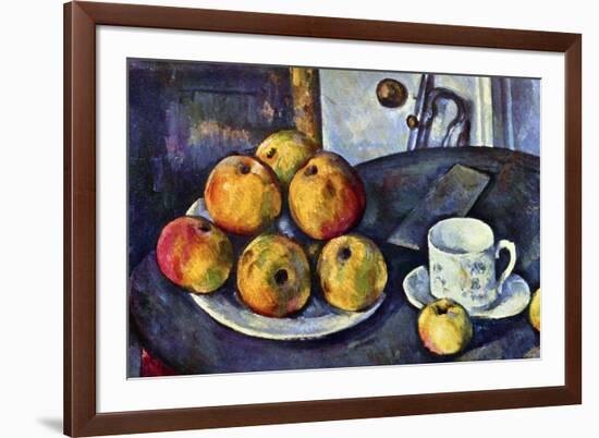 Paul Cezanne Still Life with a Bottle and Apple Cart-null-Framed Art Print