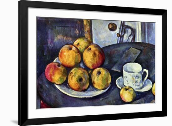 Paul Cezanne Still Life with a Bottle and Apple Cart-null-Framed Art Print