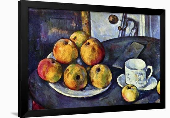 Paul Cezanne Still Life with a Bottle and Apple Cart-null-Framed Art Print