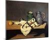 Paul Cezanne (Still life with green container and Zinnkessel) Art Poster Print-null-Mounted Poster