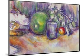Paul Cezanne Still Life with Green Melon Art Print Poster-null-Mounted Poster