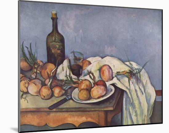 Paul Cezanne (Still Life with Onions and Bottle) Art Poster Print-null-Mounted Poster