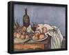 Paul Cezanne (Still Life with Onions and Bottle) Art Poster Print-null-Framed Poster