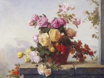 Still Life of Roses-Paul Claude Jance-Framed Stretched Canvas