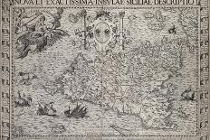 Map Of Sicily-Paul de la Houe-Framed Stretched Canvas