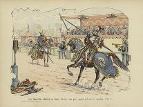 Du Guesclin Gallops Through Town During the Capture of Mantes-Paul de Semant-Art Print