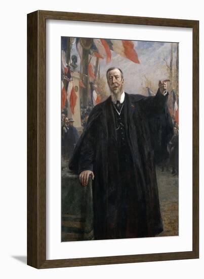 Paul Déroulède (1846-191) Making a Speech at Bougival, January 1913-Fernand Cormon-Framed Giclee Print