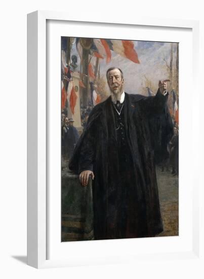 Paul Déroulède (1846-191) Making a Speech at Bougival, January 1913-Fernand Cormon-Framed Giclee Print