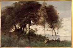 Peasants Gathering Flowers beside a River-Paul Desire Trouillebert-Framed Giclee Print