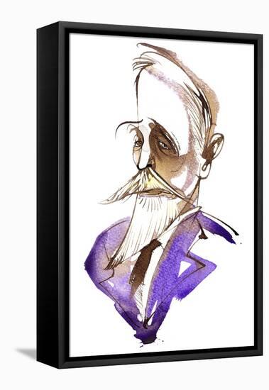 Paul Dukas, French composer; caricatured as a sorcerer-Neale Osborne-Framed Stretched Canvas