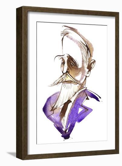 Paul Dukas, French composer; caricatured as a sorcerer-Neale Osborne-Framed Giclee Print