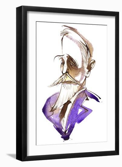 Paul Dukas, French composer; caricatured as a sorcerer-Neale Osborne-Framed Giclee Print