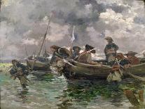 War Scene at Sea (Oil on Canvas)-Paul Emile Boutigny-Giclee Print