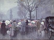 A Flower Market, Hojbroplads, Copenhagen-Paul Fischer-Giclee Print