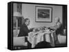 Paul G. Hoffman Having Lunch with William L. Clayton-Thomas D^ Mcavoy-Framed Stretched Canvas