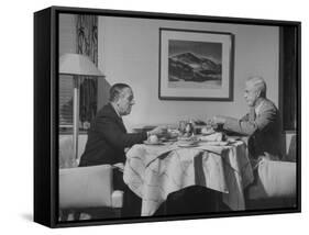 Paul G. Hoffman Having Lunch with William L. Clayton-Thomas D^ Mcavoy-Framed Stretched Canvas