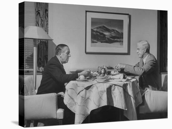 Paul G. Hoffman Having Lunch with William L. Clayton-Thomas D^ Mcavoy-Stretched Canvas