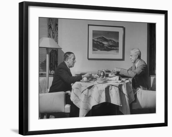 Paul G. Hoffman Having Lunch with William L. Clayton-Thomas D^ Mcavoy-Framed Premium Photographic Print