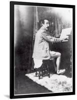 Paul Gauguin (1848-1903) Playing the Harmonium in Mucha's Studio, c.1895-Alphonse Mucha-Framed Photographic Print