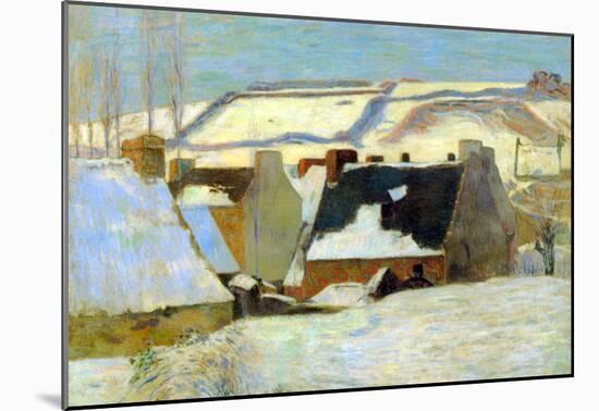 Paul Gauguin Breton Village in Snow Art Print Poster-null-Mounted Poster