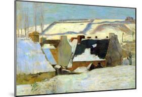 Paul Gauguin Breton Village in Snow Art Print Poster-null-Mounted Poster