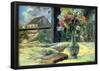 Paul Gauguin Flower Vase in Window Art Print Poster-null-Framed Poster