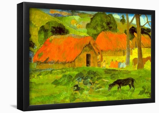 Paul Gauguin Le Trois Huttes Art Print Poster-null-Framed Poster