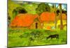 Paul Gauguin Le Trois Huttes Art Print Poster-null-Mounted Poster