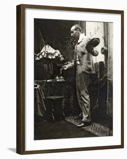 Paul Gauguin Posing in Mucha's Studio, Rue De La Grande Chaumière, Paris, 1893-Alphonse Mucha-Framed Photographic Print