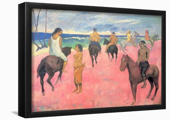 Paul Gauguin (Rider on the beach) Art Poster Print-null-Framed Poster