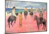Paul Gauguin (Rider on the beach) Art Poster Print-null-Mounted Poster