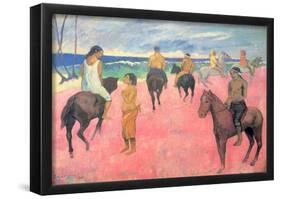 Paul Gauguin (Rider on the beach) Art Poster Print-null-Framed Poster