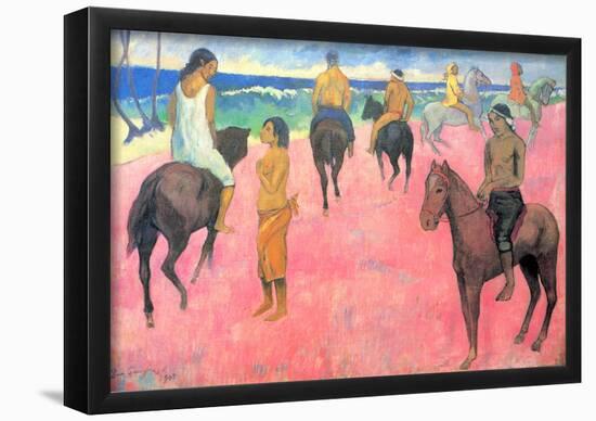 Paul Gauguin Riding on the Beach Art Print Poster-null-Framed Poster