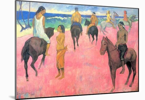 Paul Gauguin Riding on the Beach Art Print Poster-null-Mounted Poster