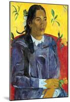 Paul Gauguin Woman with Flower Art Print Poster-null-Mounted Poster