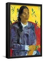 Paul Gauguin Woman with Flower Art Print Poster-null-Framed Poster