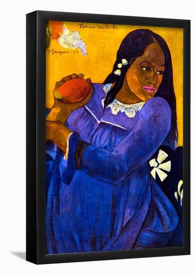 Paul Gauguin Woman with Mango Art Print Poster-null-Framed Poster