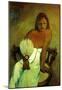 Paul Gauguin Young Girl with Fan Art Print Poster-null-Mounted Poster