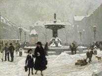 A Winter Day in Gammeltorv, Copenhagen, 1917-Paul Gustav Fischer-Giclee Print