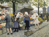 Figures entering the Law Courts, Nytorv Copenhagen, 1924-Paul Gustav Fischer-Framed Giclee Print