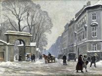 Snow Scene in the Kongens Nytorv, Copenhagen-Paul Gustav Fischer-Giclee Print