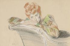Femme assise, accoude a une table, 1889 R. F.38811.-Paul Helleu-Giclee Print