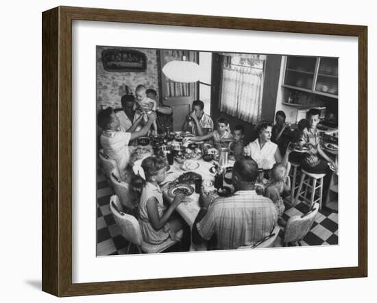 Paul Horsch and His Family During their Sunday Dinner-null-Framed Photographic Print