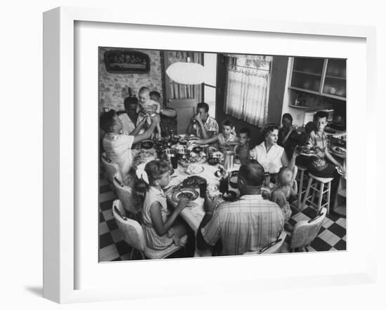 Paul Horsch and His Family During their Sunday Dinner-null-Framed Photographic Print