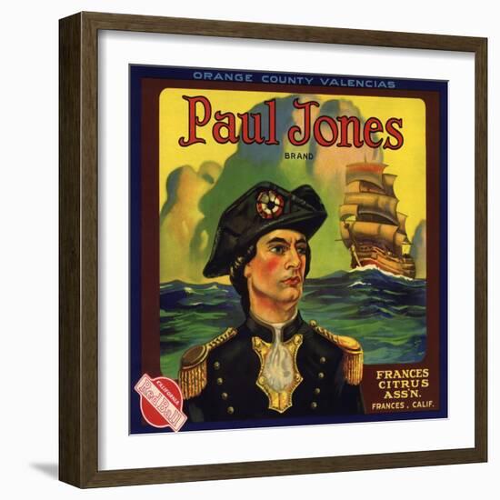 Paul Jones Brand - Frances, California - Citrus Crate Label-Lantern Press-Framed Art Print