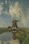 Landscape with a Mill Near the Water in the Foreground Left a Man with a Fishing Rod in a Shed-Paul Joseph Constantin Gabriel-Art Print