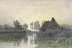 Landscape with a Mill Near the Water in the Foreground Left a Man with a Fishing Rod in a Shed-Paul Joseph Constantin Gabriel-Art Print